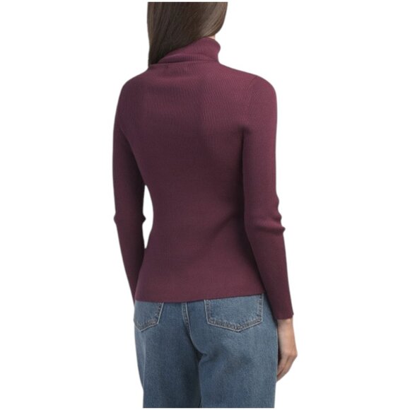 GREIGE Hammered Button Turtleneck Sweater - Picture 2 of 3